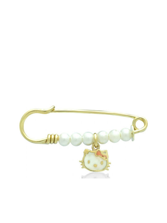 Bijou Box Child Safety Pin made of Gold Plated Silver for Girl