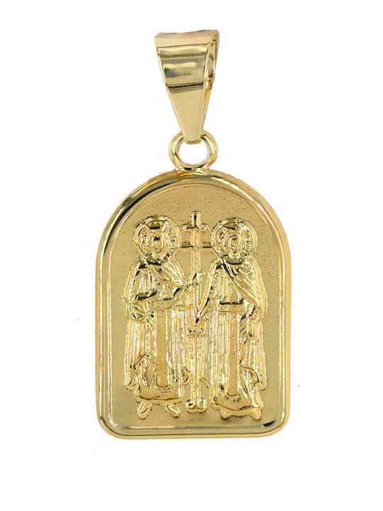 Tasoulis Jewellery Collection Μενταγιόν Παιδικό Φυλαχτό Κωνσταντινάτο από Χρυσό 9K 9K509-2SPA