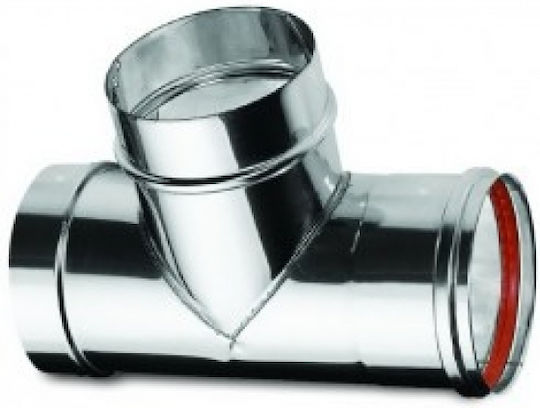KymaSol Ταφ Σύνδεσης Καπνοδόχου Inox 150mm Ασημί
