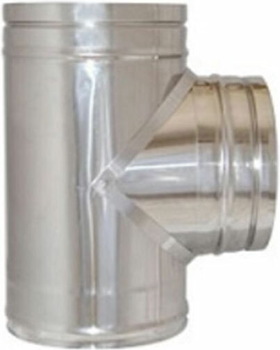 Chimney Tee Pipe Metallic 80mm Silver