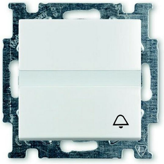 Abb Basic55 Бутонен Превключвател Bell Без Рамка в Бял Цвят 44465