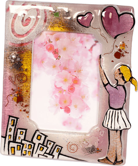 Kallisti Glass Kinder Fotorahmen Glas Rosa