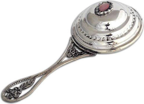 SilverBrand.gr Babyrassel aus Silber für Mädchen