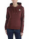 Carhartt Women's Hooded Sweatshirt Burgundy