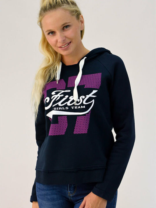 Damen Sweatshirt Kapuzen Marineblau
