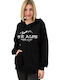 The Alps Damen Sweatshirt Kapuzen Schwarz