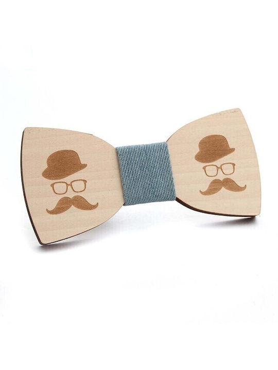 Wooden Bow Tie Beige