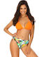 Set Bikini Τριγωνάκι Floral Πορτοκαλί