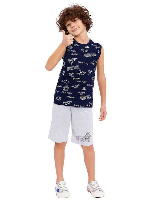 Roly Poly Kinder Schlafanzug Winterlich Baumwoll Marineblau