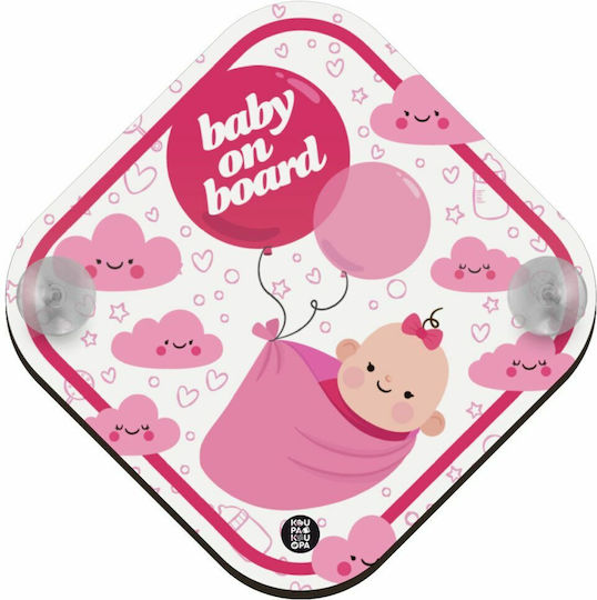 Koupakoupa Baby an Bord Schild mit Saugnapf Rosa