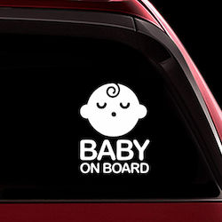 Frisky Baby on Board White Sticker