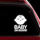Frisky Σήμα Baby on Board με Αυτοκόλλητο Λευκό