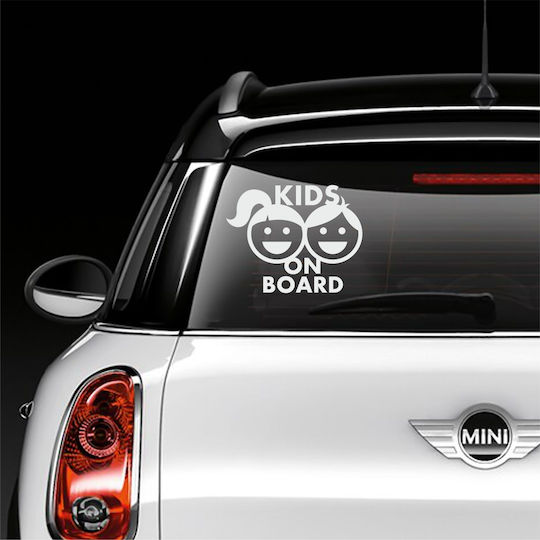 Σήμα Baby on Board με Αυτοκόλλητο Λευκό