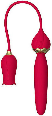 CyprusLoveShop Silicone Clit Suction Rose Thrusting Wand Vibrator Κλειτοριδικός Δονητής Ροζ