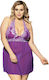 Plus Size Sexy Babydoll Μωβ