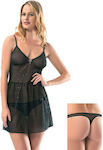 Sexy Set mit Robe Schwarz