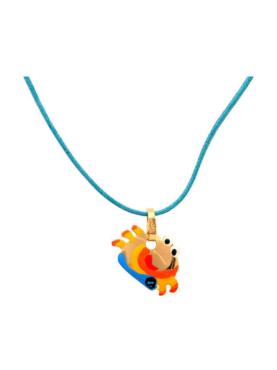 Kinderhalskette Sternzeichen aus Gold mit Seil 14K 011324
