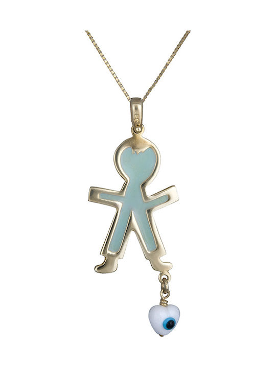 Kinderhalskette Familie aus Gold mit Kette 14K 007934