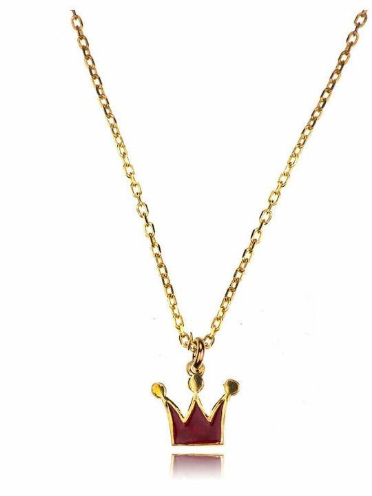 Paraxenies Gold Plated Silver Chain Kids Necklaces Crown KIDK007