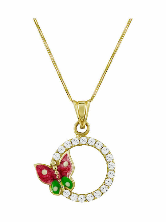 Butterfly Gold Necklace 14K