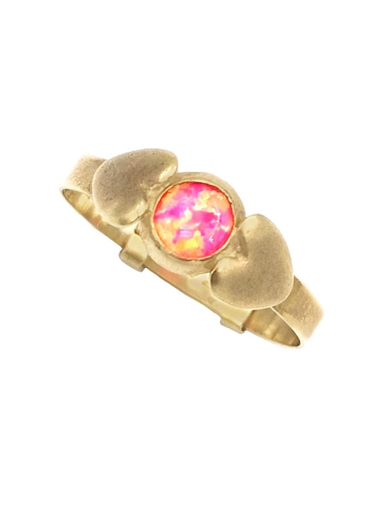 Gold Opening Kids Ring with Stone 14K CH007