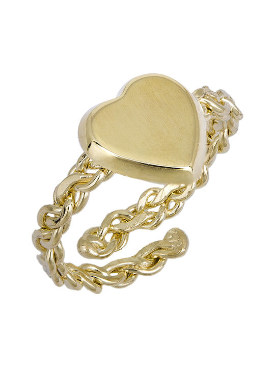 Gold Opening Kids Ring with Design Heart 9K 025205 Gold Opening Kids Ring with Design Heart 9K 025205