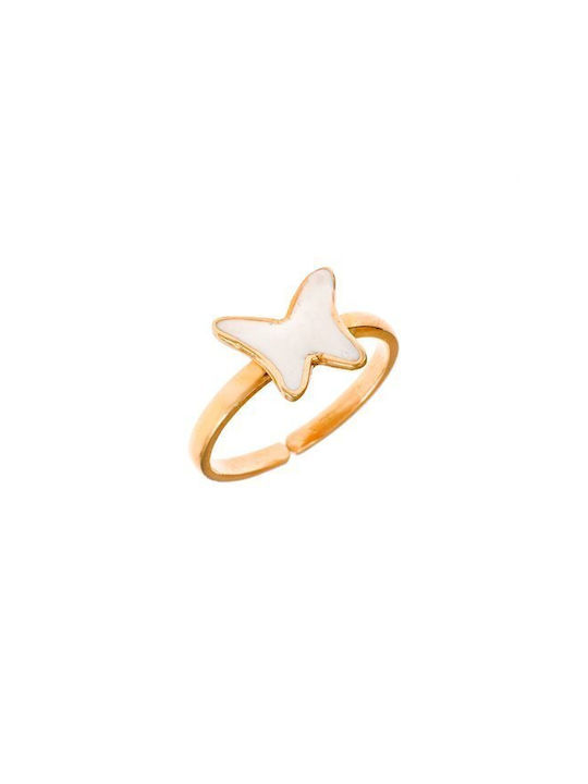 Gold Plated Silver Opening Kids Ring with Design Butterfly P18251