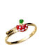 Gold Opening Kids Ring with Design Fruits 14K PDX117