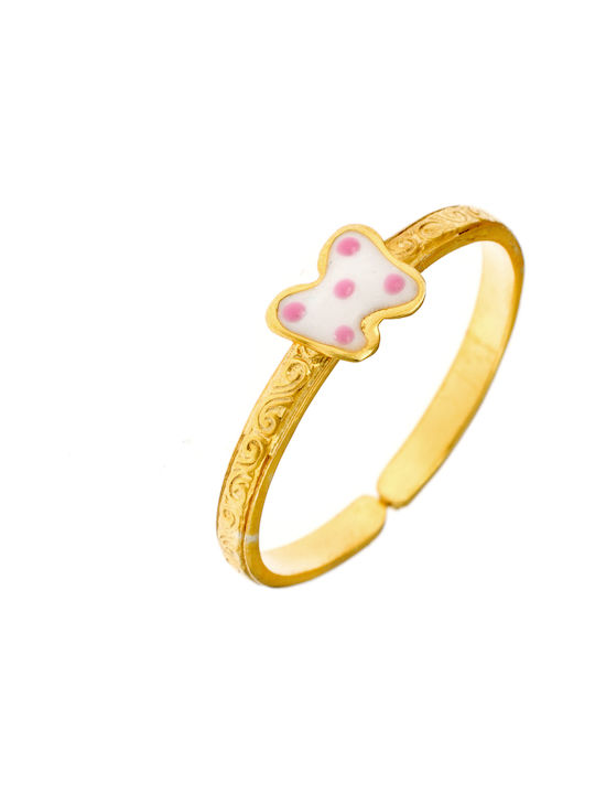 Gold Plated Silver Opening Kids Ring with Design Butterfly 27924