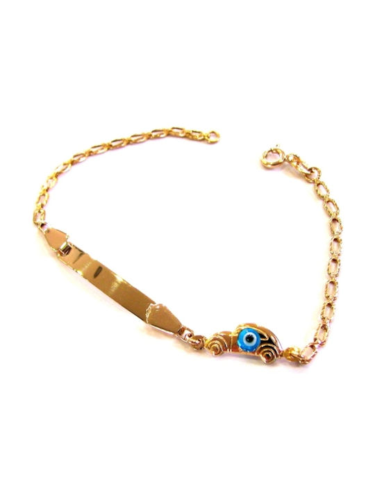 Kids Gold ID Bracelet 14K with Figure for Boy