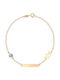 Kids Bracelet ID from Gold 9K with Crown & Evil Eye