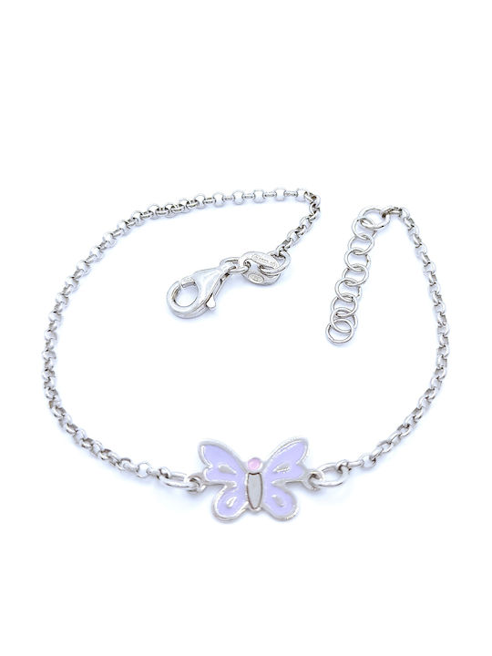 PS Silver Kids Bracelet Chain from Silver with Butterfly