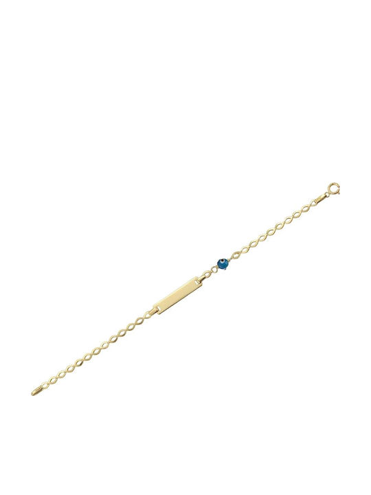 Kontopoulos Kids Bracelet ID from Gold 9K with Evil Eye