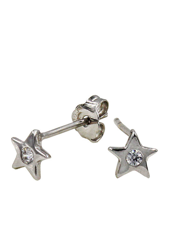 Roloi Kaliamanis Cercei pentru copii Studs Stele din Aur alb 14K