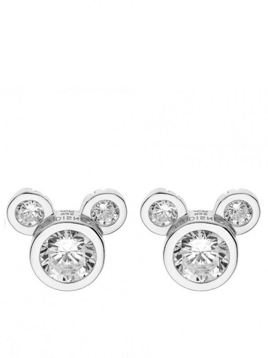Mickey Mouse Hypoallergene Kinderohrringe Nieten mit Steinen aus Silber