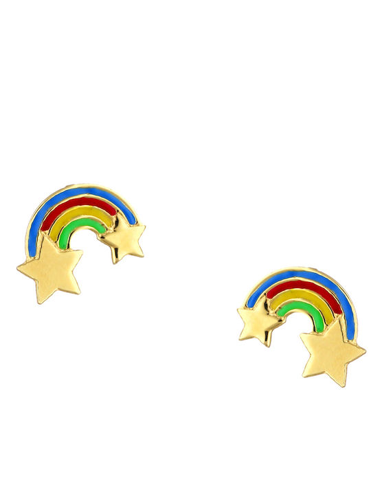 Gold Studs Kids Earrings Stars 18K