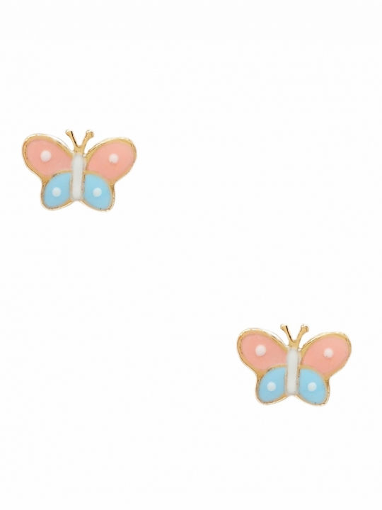 Παιδικά Σκουλαρίκια Καρφωτά Πεταλούδες από Χρυσό 14K