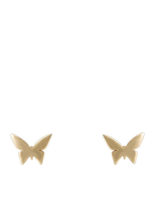 Kids Earrings Studs Butterflies from Gold 14K