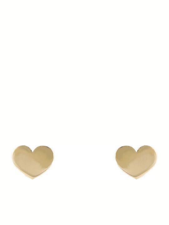 Παιδικά Σκουλαρίκια Καρφωτά Καρδιά από Χρυσό 14K