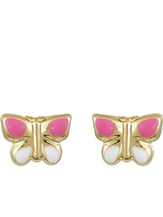 Papoulidis Jewellery Επιχρυσωμένα Καρφωτά Πεταλούδες από Ασήμι