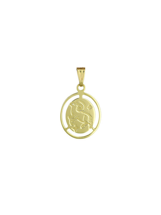 Gold Zodiac Sign Kids Pendant 9K P-66033