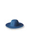 Γυναικείο Ψάθινο Καπέλο Floppy Navy Μπλε