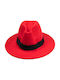 Fabric Women's Fedora Hat Red