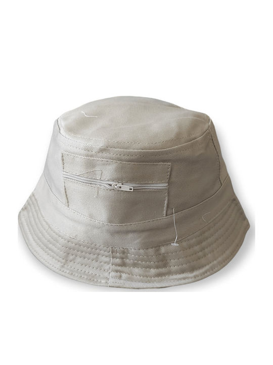 Fabric Men's Hat Bucket Style Beige