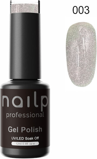 Nailp Professional Nailp Gel Polish Soak Off Uv Led Translucent Flare Reflective #003 Halb-permanenter Nagellack 003 mit Glitter 12ml 1Stück