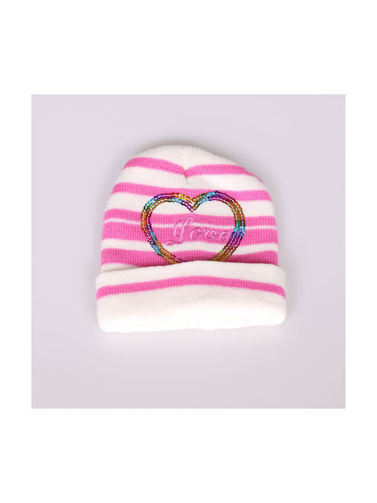 Kids Beanie Knitted Pink