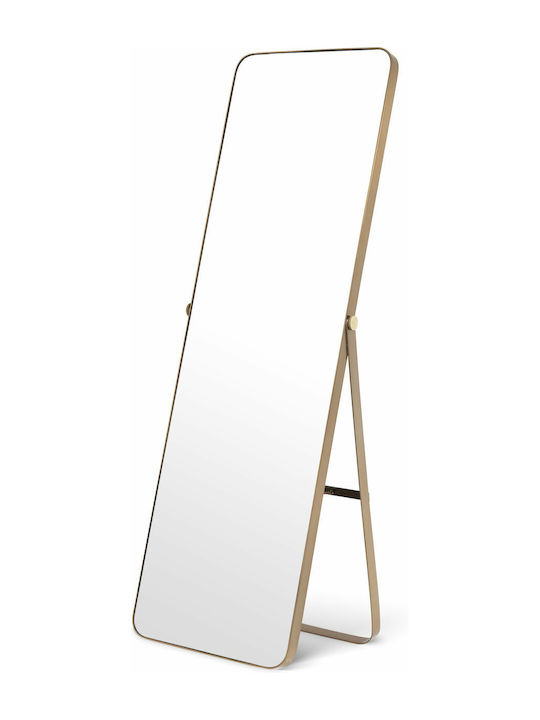 Casa Vogue Oglindă De Podea Cu Cadru Metalic Auriu 157x53cm