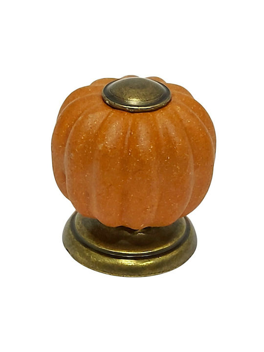 Nesu Antique Knob Furniture made of Ceramic & Metallic & Zamak in Orange Color 11173-MAU1 1pcs