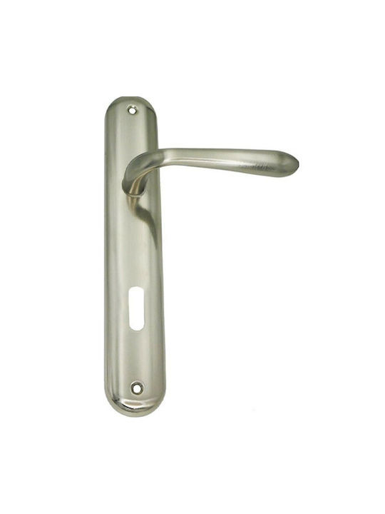 Lever Middle Door with Plate 91226-D Pair Silver