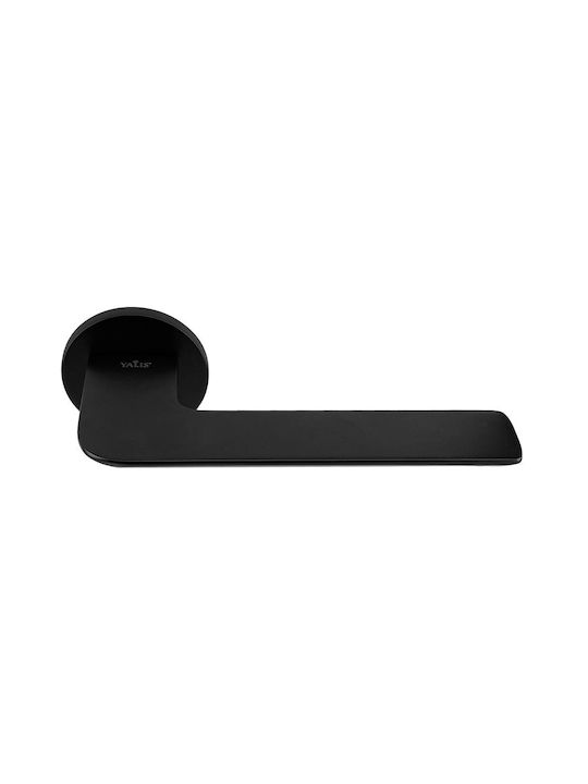 Yalis Design Hebel Mittlere Tür mit Rosette Paar Schwarz Matt